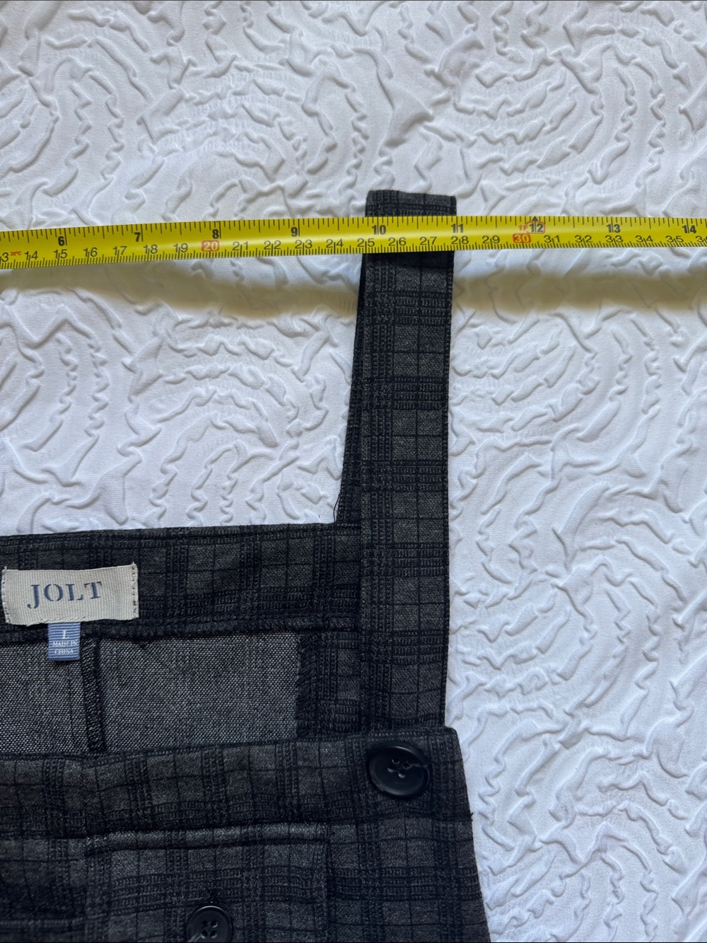 Jolt Charcoal Plaid Overall Dress - Picture 7 of 11